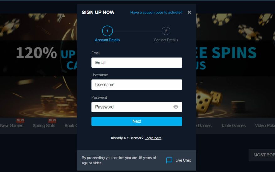 BetGlobal Casino - registration process step 2