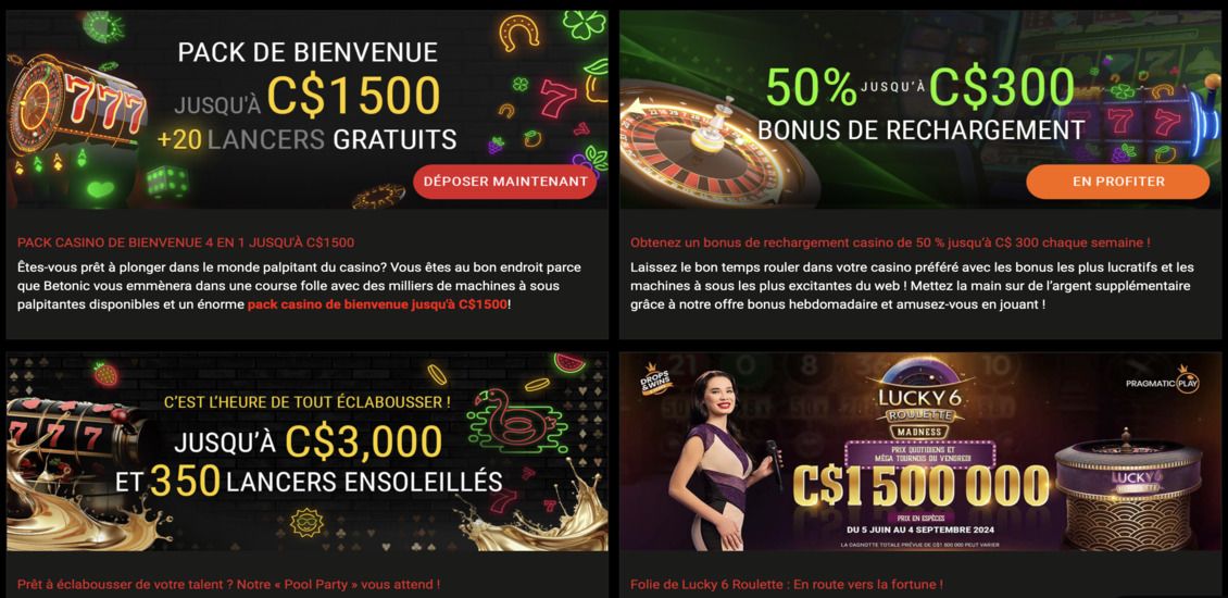 Bonus et promotions de Betonic Casino