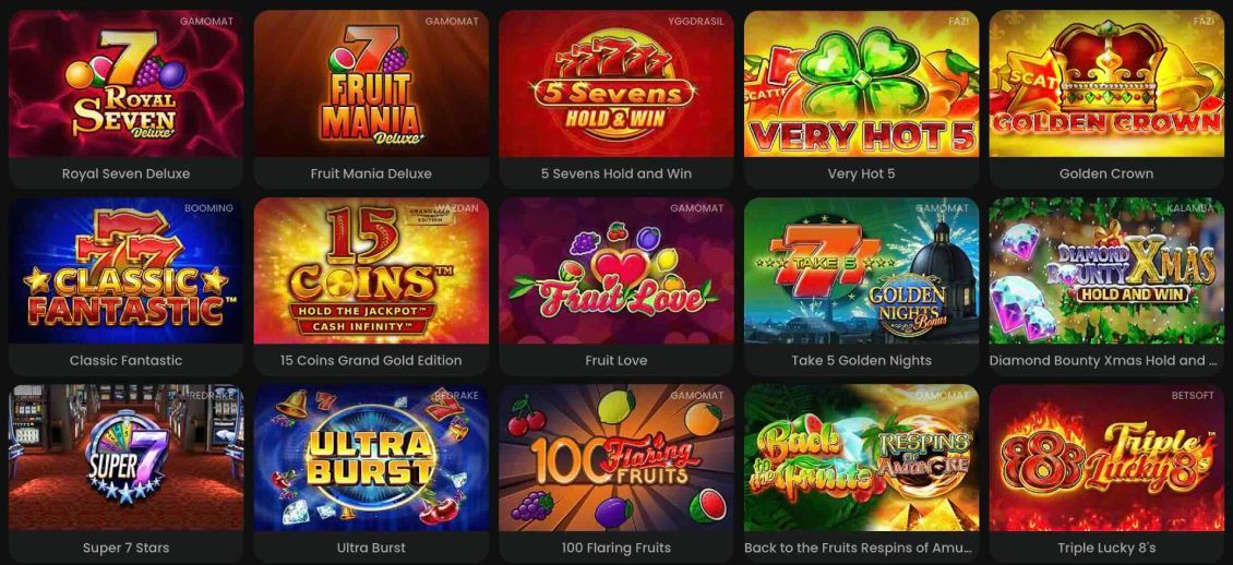List of slot games at Bluffbet Casino