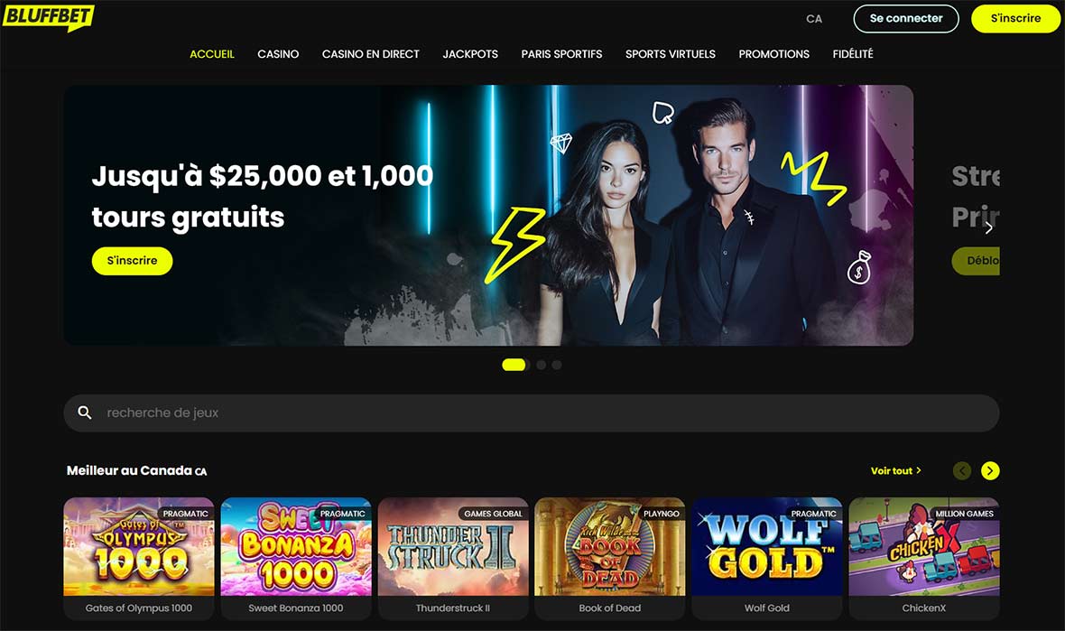 Image de la page principale Bluffbet Casino