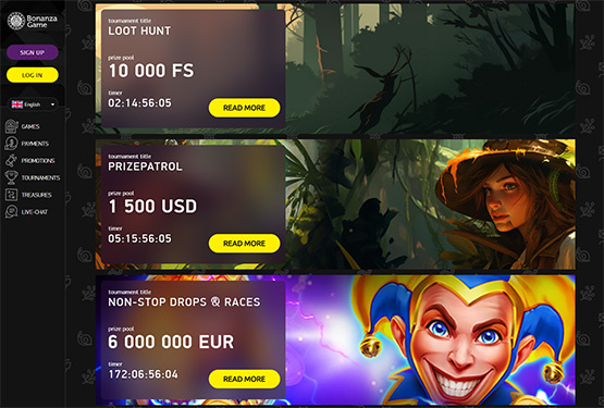 BonanzaGame casino - tournaments