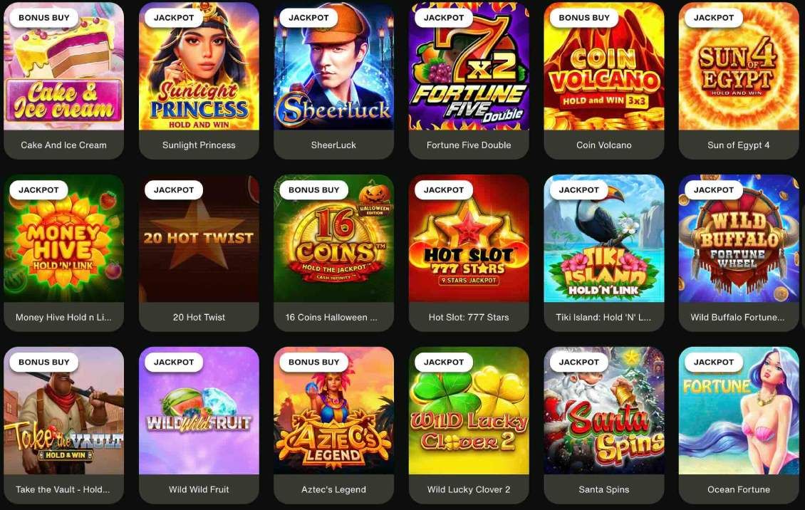 List of jackpot slot games at Cashwin Casino