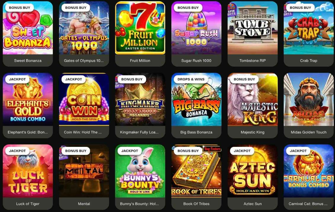 List of slot games at Cashwin Casino