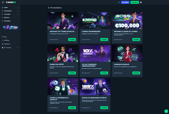 Page des promotions du CasinOK