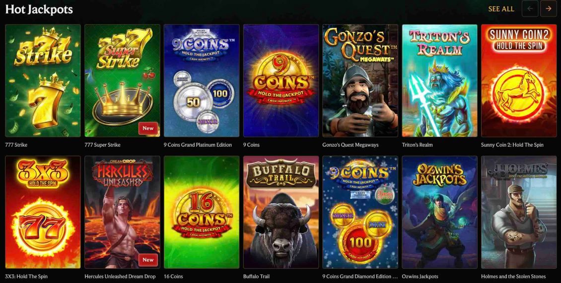 List of jackpot slot games at Crownplay Casino