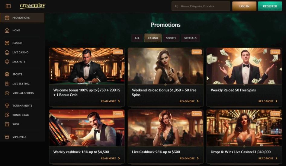 Image of promotion page of Crownplay Casino