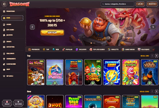 Dragonia casino main page