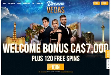DreamVegas casino - main page