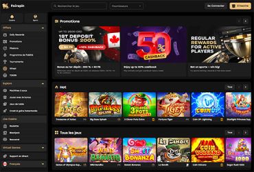FairSpin casino - page d'accueil