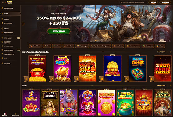 Fatpirate Casino main page