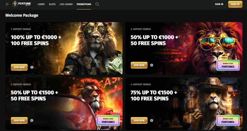 Image of promotion page of FortunePlay Casino