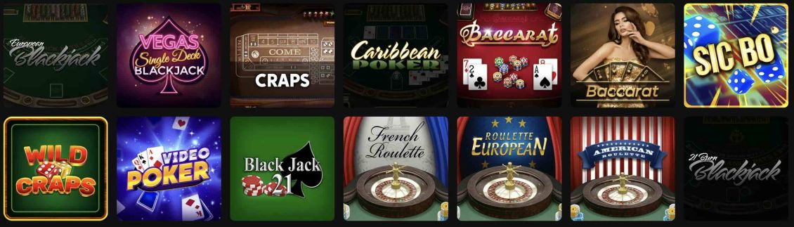 List of table games at FortunePlay Casino