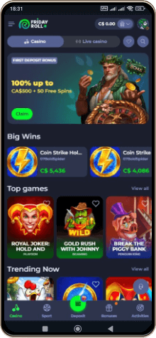 FridayRoll casino mobile