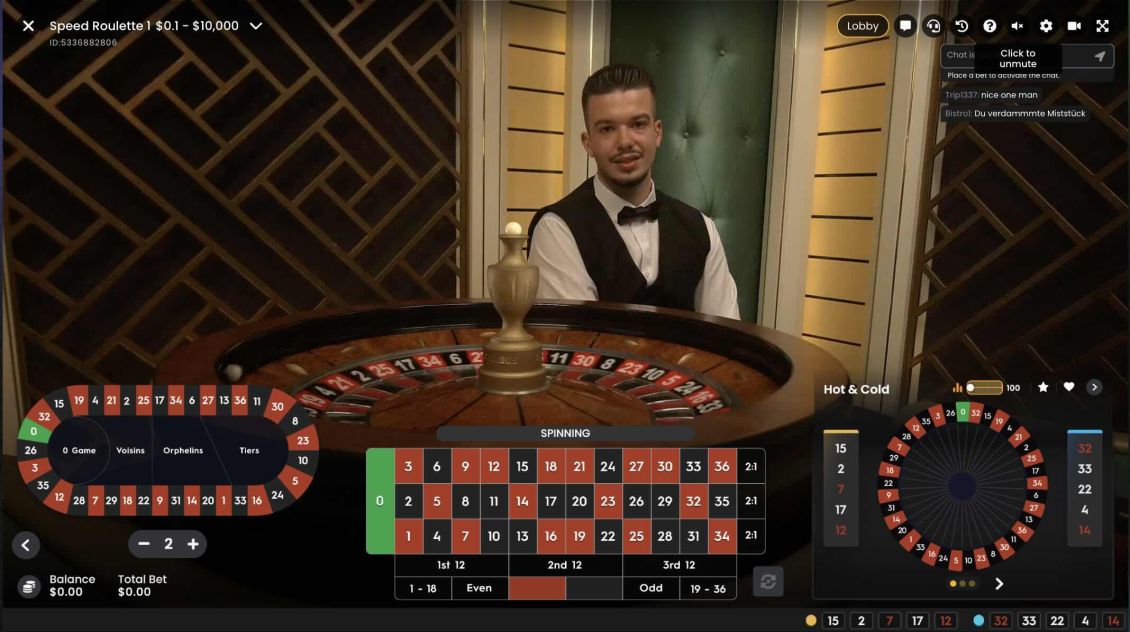 Live Roulette games at Hexabet Casino