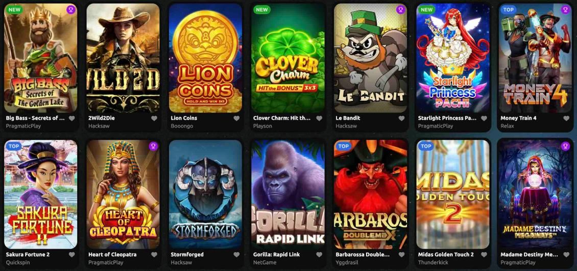 List of the slots at Hexabet Casino