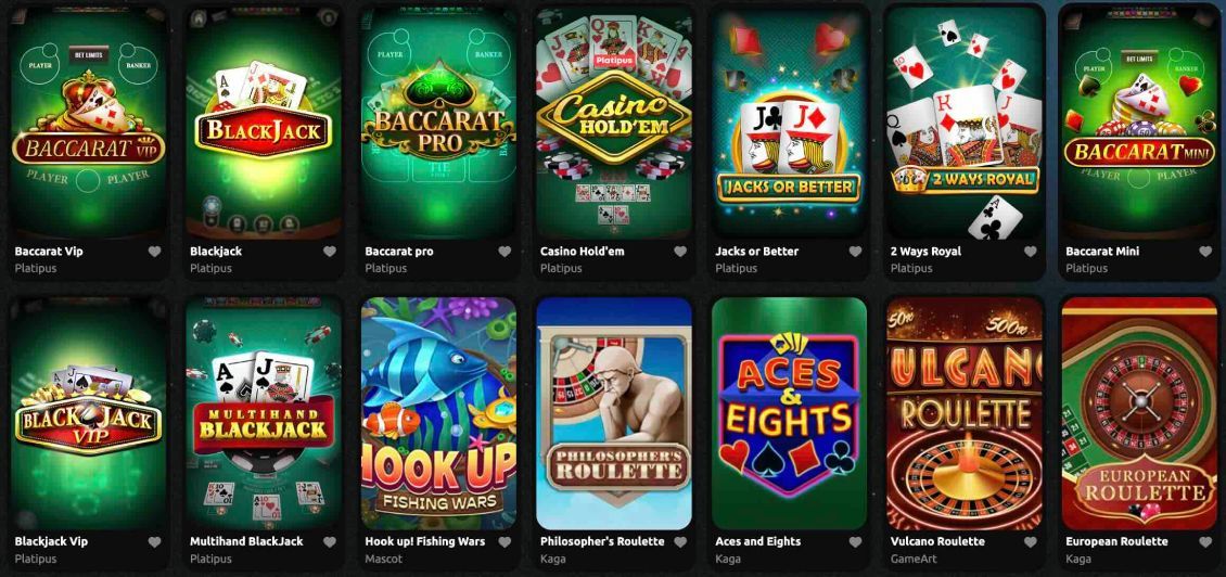 List of table games at Hexabet Casino