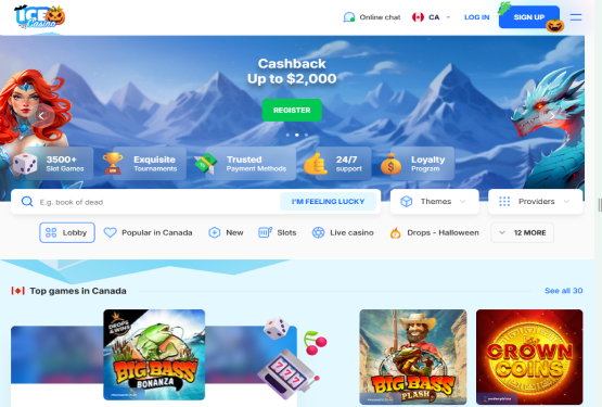 ICE Casino main page