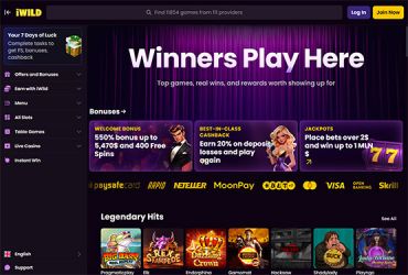 iWild Casino - main page