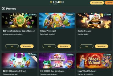 Lemon Casino - page d'accueil