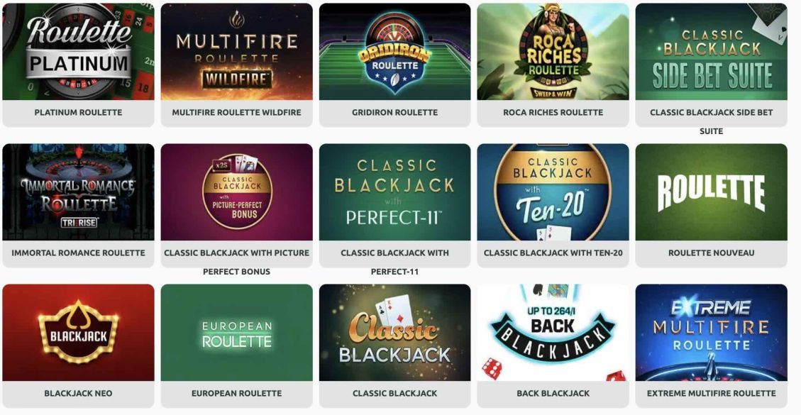 List of table games at Miami Dice Casino