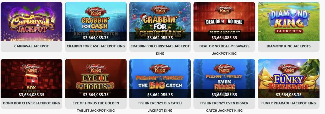 List of jackpot slot games at Miami Dice Casino