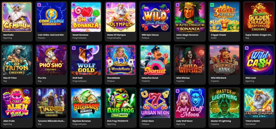 List of slot games at Moonwin Casino