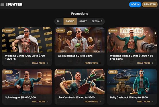 MrPunter casino promotions page