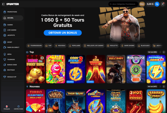 Page principale du casino MrPunter