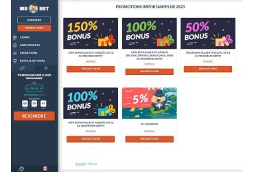 MrBet casino - page promotionnelle