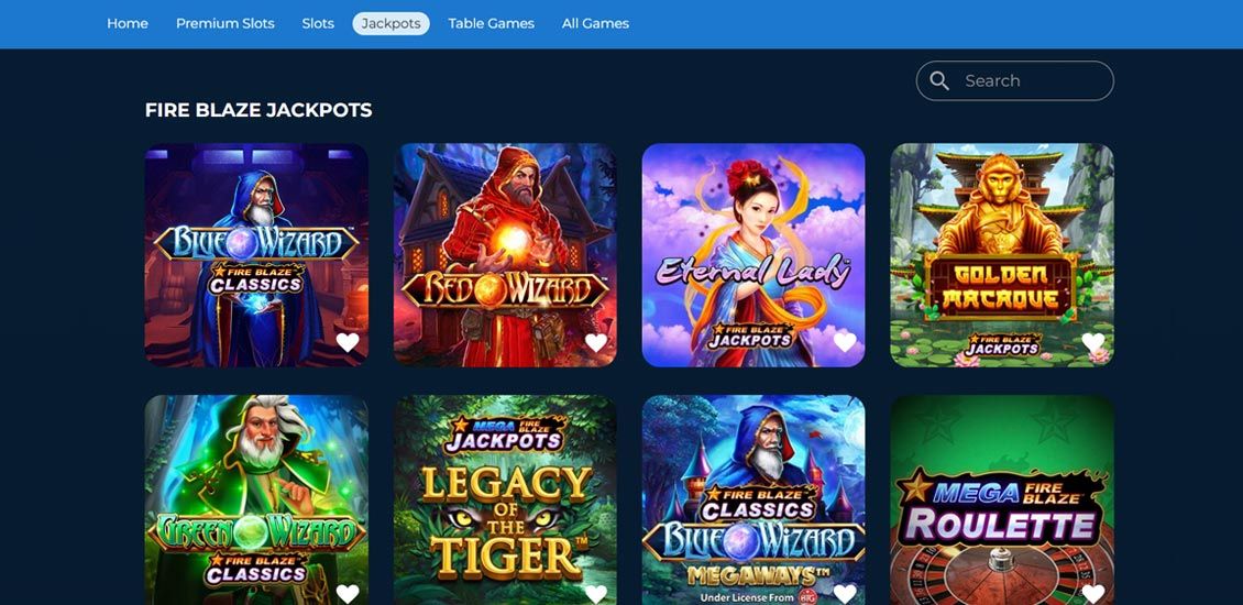 Northstar Casino page with jackpot games
