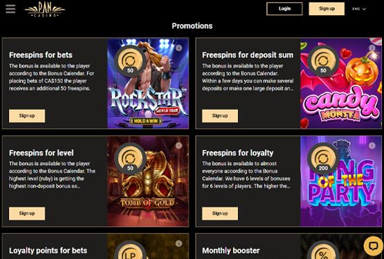 Pan Casino bonus offer