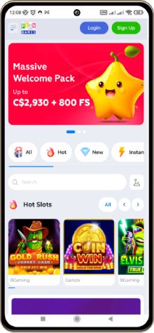 Mobile screenshot of the Plangames Casino main page