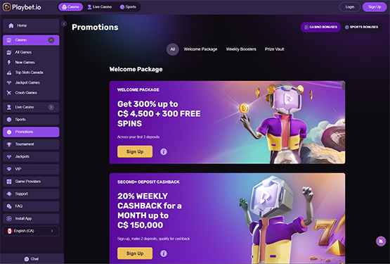 Playbet.io Casino - Promotions