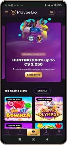 Image de l'écran mobile du casino Playbet