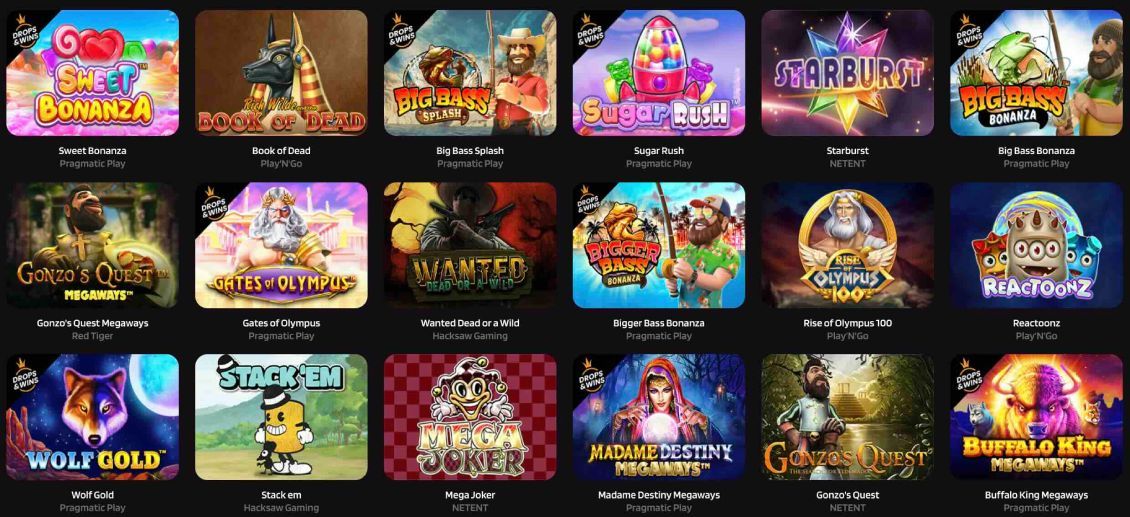 List of the slots at Punterz Casino