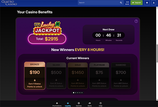 Quatro Casino - Loyalty Program