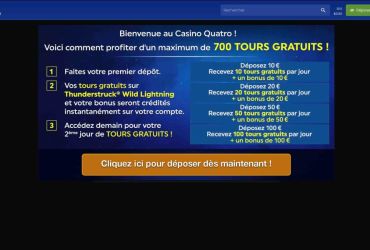 Quatro Casino - page promotionnelle