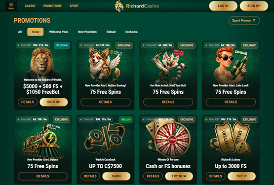 Richard Casino - Promotions Page