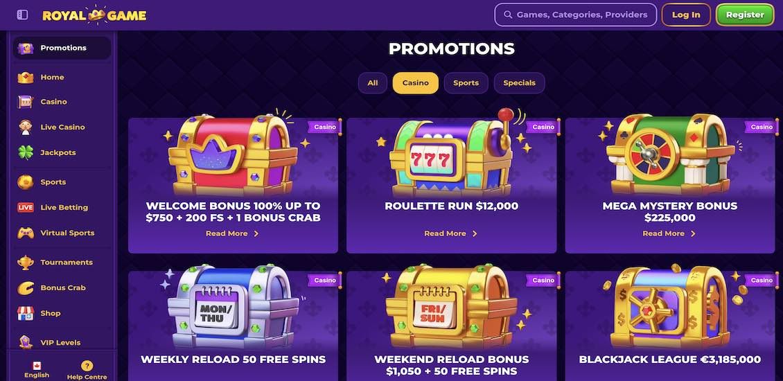 RoyalGame casino bonus offer