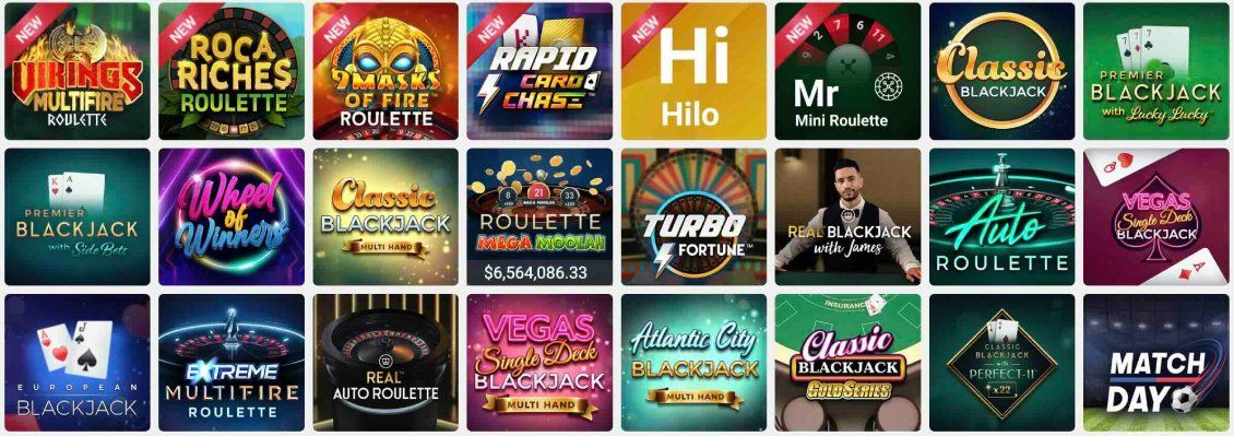 List of table games at Ruby Fortune Casino