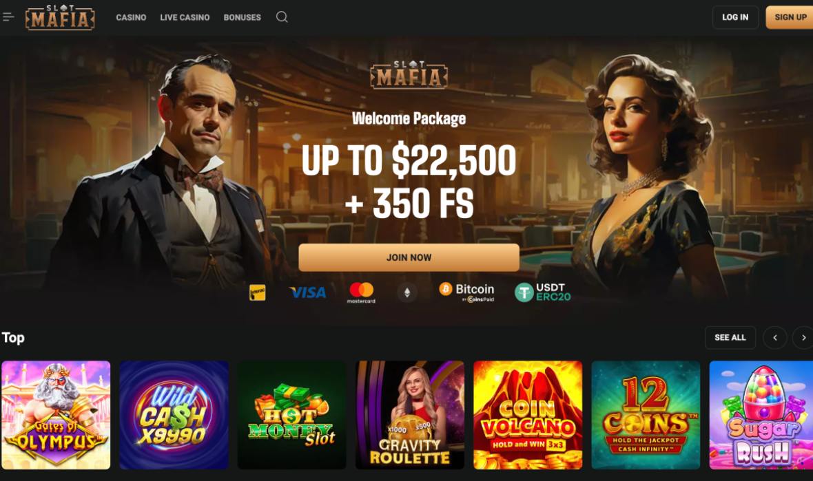 Slot Mafia Casino main page