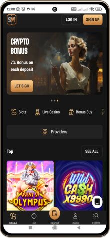 Mobile screenshot of the Slot Mafia Casino main page