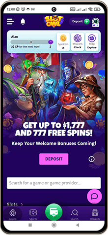 SlotOwl Casino sur mobile