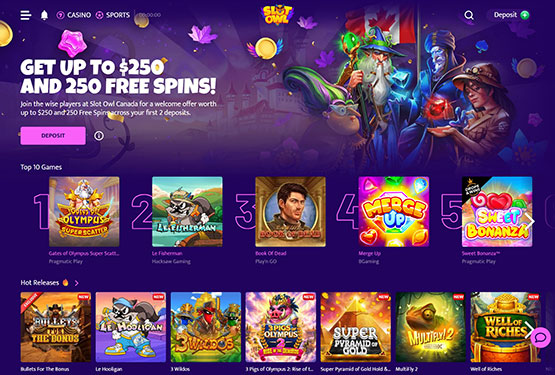 Page principale du casino SlotOwl