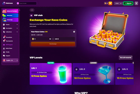 Slotrave Casino Loyalty Program