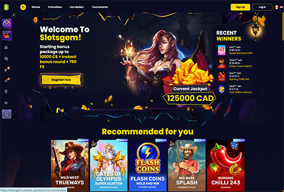 Slotsgem casino main page