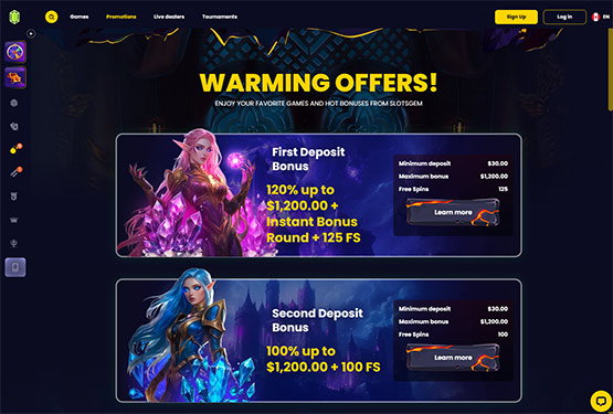 Slotsgem casino promotions page
