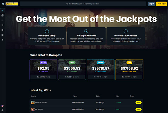 Snatch Casino - jackpots