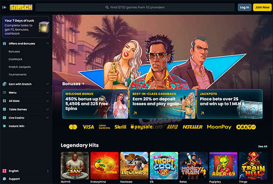 Snatch Casino - main page