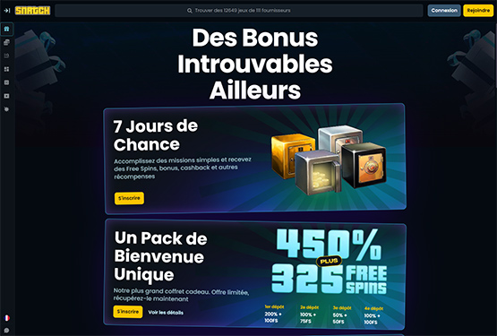 Page des promotions du casino Snatch
